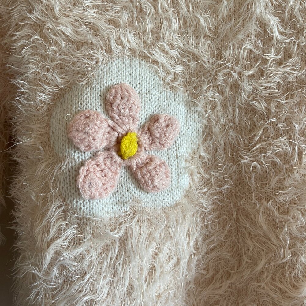 Eyelash and knit Sweater with flower details - Picture 3 of 3